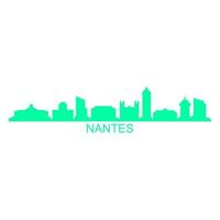 Skyline von Nantes auf weißem Hintergrund vektor