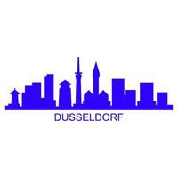 Düsseldorfer Skyline auf weißem Hintergrund vektor