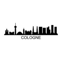 Kölner Skyline auf weißem Hintergrund vektor