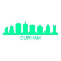 durham-skyline auf weißem hintergrund vektor