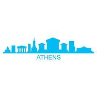 Athen Skyline auf weißem Hintergrund vektor