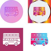 dubbel- buss ikon design vektor