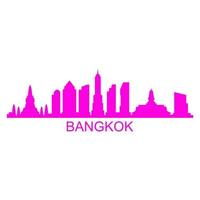 bangkok skyline på vit bakgrund vektor