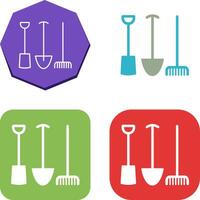 Gartenarbeit Werkzeuge Symbol Design vektor