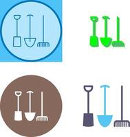 Gartenarbeit Werkzeuge Symbol Design vektor