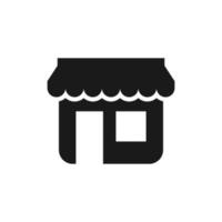 Ladenbau-Symbol einfach und modern. Symbol für Standort vektor