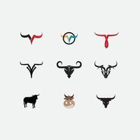 bull buffalo head ko djur maskot logo design vektor för sport horn buffalo djur däggdjur huvud logo vilda matador