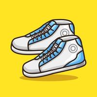 coole Sneaker-Schuhe für den Stadtspaziergang in farbenfroher Cartoon-Linien-Kunstillustration vektor