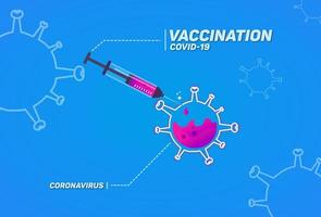 Konzept zur Entwicklung von Coronavirus-Impfstoffen. 3D-Illustrationen von Coronavirus. vektor