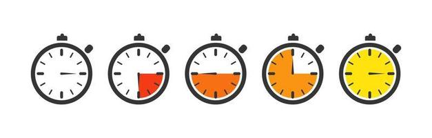 Stoppuhr oder Timer-Icon-Set. Uhrsymbol für Web und Mobile auf transparentem Hintergrund. vektor
