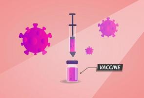 3D-Illustrationen des Coronavirus-Impfstoffs vektor