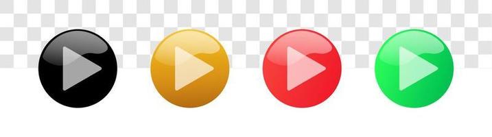 Player-Play-Button-Icon-Set. Play-Button-Zeichen. Video- und Audiowiedergabe-Navigationssymbolsatz. vektor