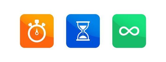 Timer-Icon-Set. Countdown-Timer-Symbol. Sanduhr-Zeichen im modernen Design-Stil. vektor