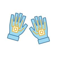 vr Handschuhe Farbsymbol. haptische, drahtgebundene Handschuhe. Datenhandschuhe, Cyberhandschuhe. isolierte Vektorillustration vektor