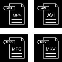 mP4 och avi ikon vektor