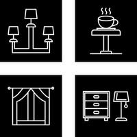 Lampe und Kaffee Tabelle Symbol vektor