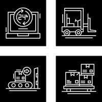 24 Std und Gabelstapler Symbol vektor