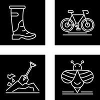 Regen Stiefel und Radfahren Symbol vektor