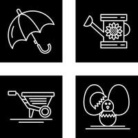 Regenschirm und Bewässerung Symbol vektor