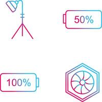 Licht Stand und Hälfte Batterie Symbol vektor