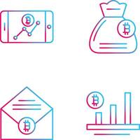 Linie Diagramm und Geld Tasche Symbol vektor