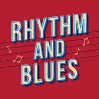 Rhythm and Blues Vintage 3D-Vektor-Schriftzug. Retro-fette Schriftart, Schriftart. Stilisierter Text der Pop-Art. Briefe im alten Schulstil. 90er, 80er Jahre Poster, Banner, T-Shirt-Typografie-Design. burgunderfarbener Hintergrund vektor