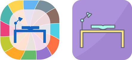 einzigartig Studie Schreibtisch Symbol Design vektor