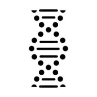 DNA-Spirale-Glyphe-Symbol. verbundene Punkte, Linien. Desoxyribonukleinsäure, Nukleinsäurehelix. Chromosom. Molekularbiologie. genetischer Code. Silhouette-Symbol. negativen Raum. isolierte Vektorgrafik vektor