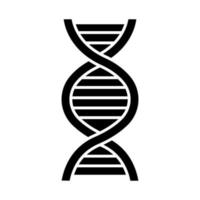 DNA-Helix-Glyphe-Symbol. Desoxyribonukleinsäure, Nukleinsäure. spiralförmige Stränge. Chromosom. Molekularbiologie. genetischer Code. Genom. Genetik. Silhouette-Symbol. negativen Raum. isolierte Vektorgrafik vektor