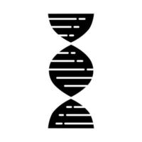 dna dubbel helix glyfikon. deoxiribonuklein, nukleinsyrastruktur. kromosom. molekylärbiologi. genetisk kod. genom. genetik. siluett symbol. negativt utrymme. vektor isolerade illustration