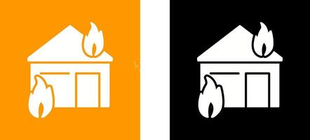 einzigartig Feuer verbrauchen Haus Symbol Design vektor