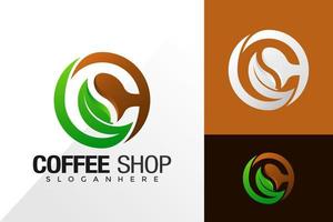 kaffe och te logotyp design vektor mall