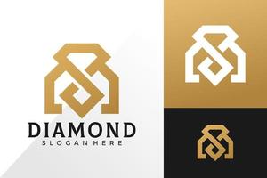 Luxus-Buchstabe m Diamant-Logo-Design-Vektor-Vorlage vektor