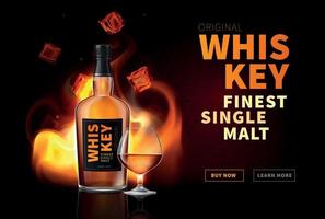 finaste whisky realistisk banner vektor