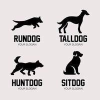 Satz von Hundesilhouette-Logo-Design vektor