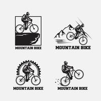 retro enkel mountainbike logotypdesign vektor