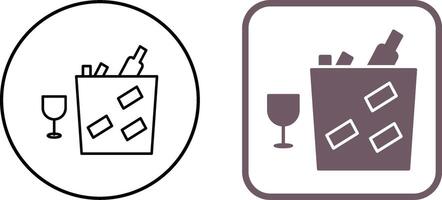 einzigartig Wein Flasche im Eis Symbol Design vektor