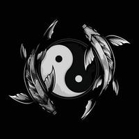 Koi-Fische und die Philosophie von Yin und Yang vektor