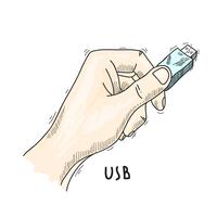 Hand mit USB-Poster vektor