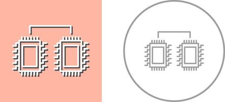 processorer ansluten ikon design vektor