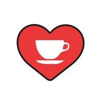 Tasse Kaffee mit Herzformsymbol vektor