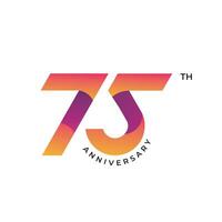 75 årsdag logotyp design. 75:e årsdag lutning logotyp mall, och illustration vektor