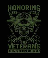 amerikan armén veteran- t skjorta design vektor