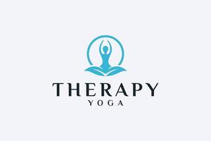 yoga terapi blad logotyp inspiration vektor