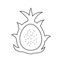 Drachen Obst Pitaya Linie Symbol. Illustration auf Weiß Hintergrund vektor