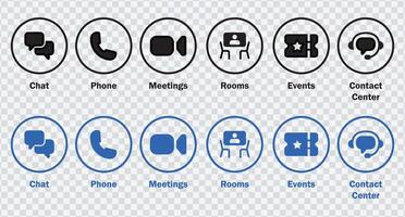 Symbole zum verschiedene Treffen Konferenzen vektor