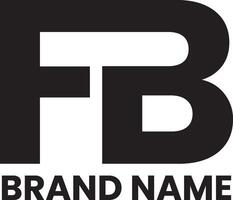 fb första brev logotyp design vektor