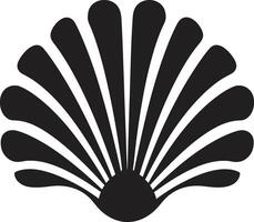 Schaltier Glanz entfaltet ikonisch Emblem Symbol Küsten Schätze enthüllt Logo Design vektor