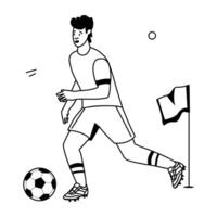 fotboll idrottare platt illustrationer vektor