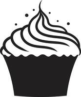 zuckerhaltig Süße Cupcake schwarz Süss Genuss schwarz Cupcake vektor